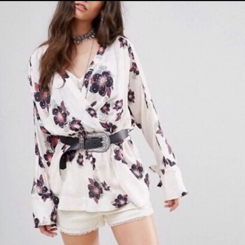 Free People floral spring blouse flowy lightweight
